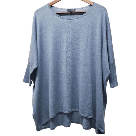 EILEEN FISHER Merino Wool Boat Neck Blouse in Size M - Picture 1 of 7